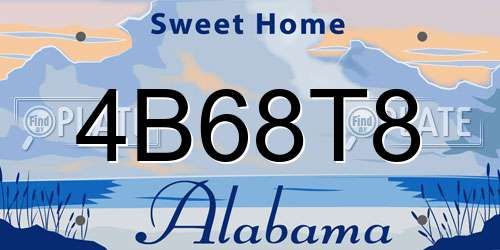 4B68T8 Alabama License Plate