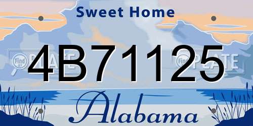 4B71125 Alabama License Plate