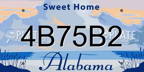 4B75B2 Alabama License Plate