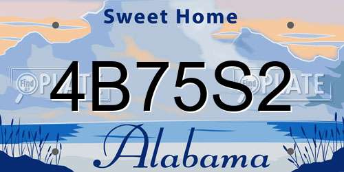 4B75S2 Alabama License Plate