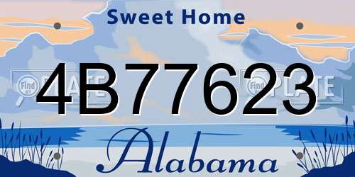 4B77623 Alabama License Plate