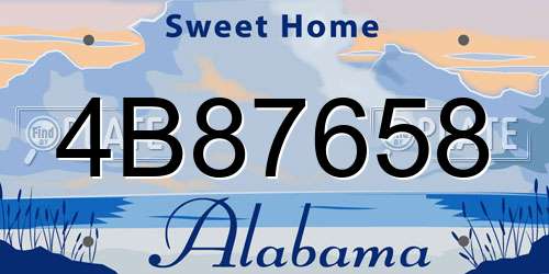 4B87658 Alabama License Plate