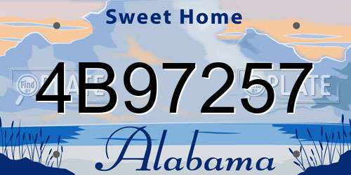 4B97257 Alabama License Plate