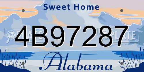 4B97287 Alabama License Plate