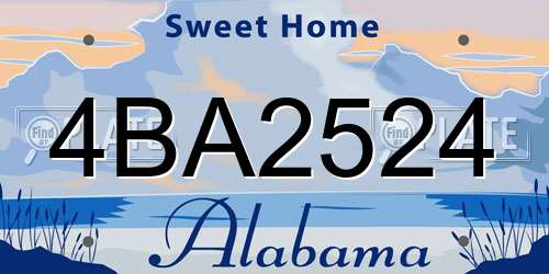 4BA2524 Alabama License Plate