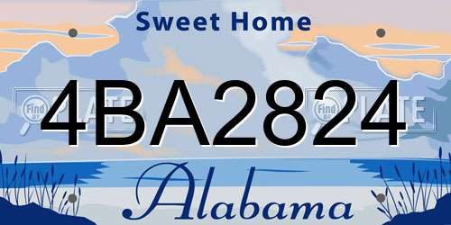 4BA2824 Alabama License Plate