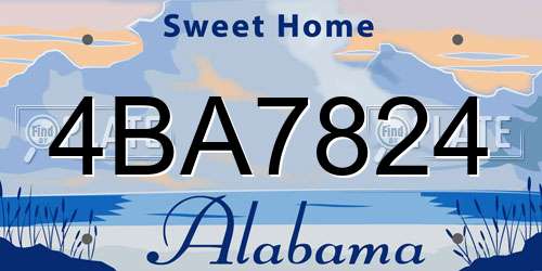 4BA7824 Alabama License Plate