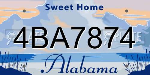 4BA7874 Alabama License Plate