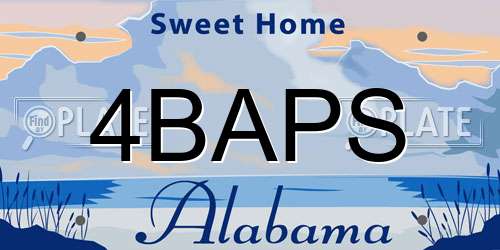 4BAPS Alabama License Plate