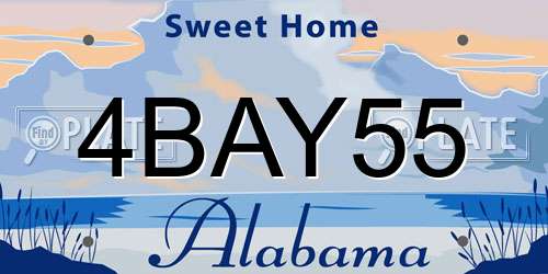 4BAY55 Alabama License Plate