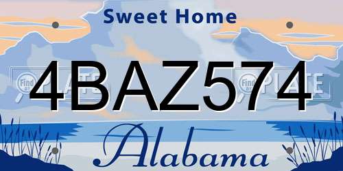 4BAZ574 Alabama License Plate