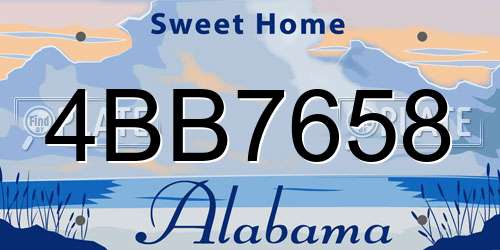 4BB7658 Alabama License Plate