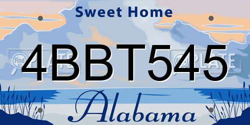 4BBT545 Alabama License Plate