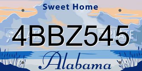 4BBZ545 Alabama License Plate
