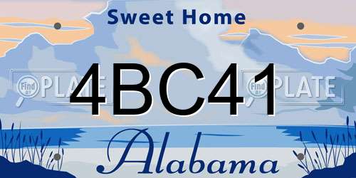 4BC41 Alabama License Plate