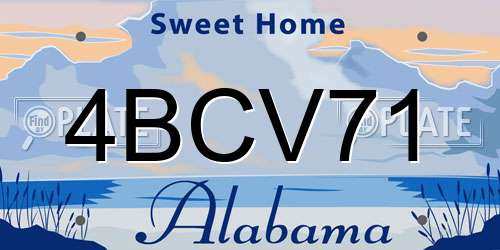 4BCV71 Alabama License Plate