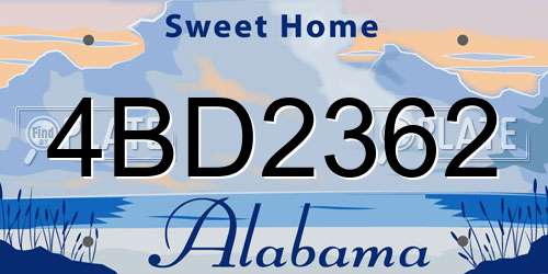 4BD2362 Alabama License Plate