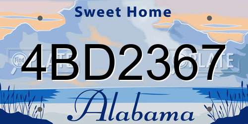 4BD2367 Alabama License Plate