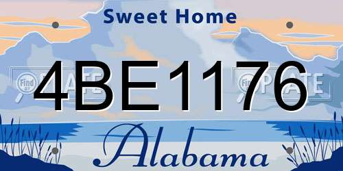 4BE1176 Alabama License Plate