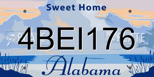 4BEI176 Alabama License Plate