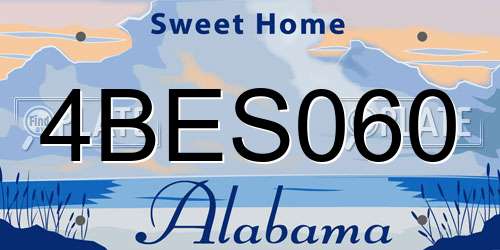 4BES060 Alabama License Plate