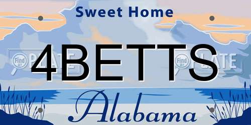 4BETTS Alabama License Plate