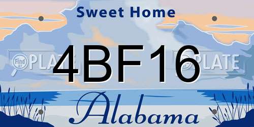 4BF16 Alabama License Plate
