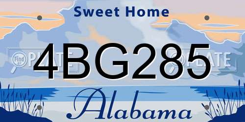 4BG285 Alabama License Plate