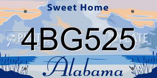 4BG525 Alabama License Plate