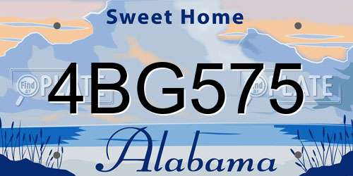 4BG575 Alabama License Plate