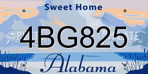 4BG825 Alabama License Plate