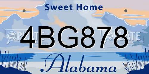 4BG878 Alabama License Plate