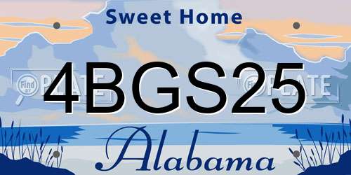 4BGS25 Alabama License Plate