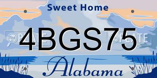 4BGS75 Alabama License Plate
