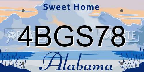 4BGS78 Alabama License Plate