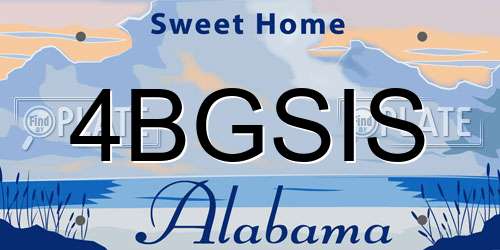 4BGSIS Alabama License Plate
