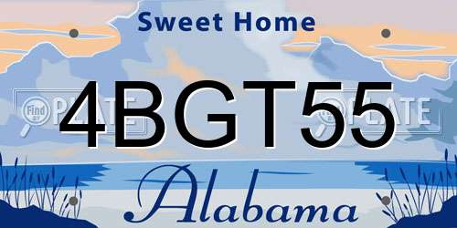 4BGT55 Alabama License Plate