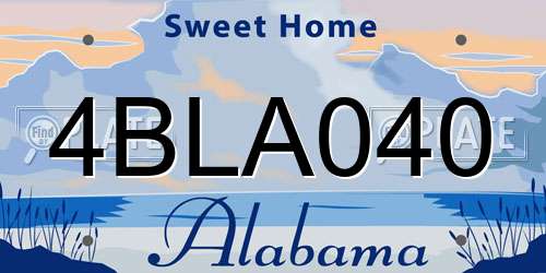 4BLA040 Alabama License Plate
