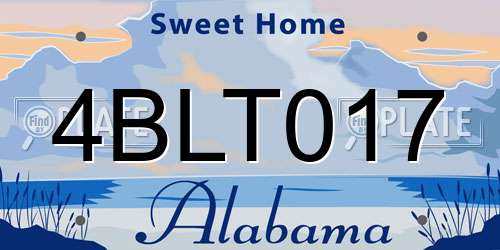 4BLT017 Alabama License Plate