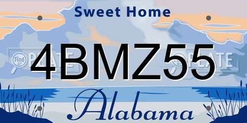 4BMZ55 Alabama License Plate