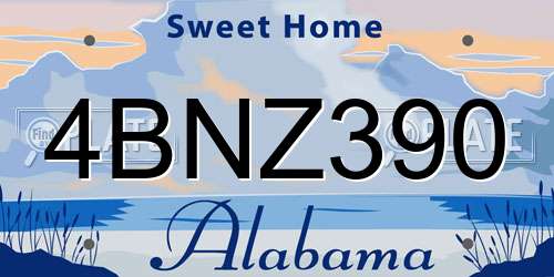 4BNZ390 Alabama License Plate