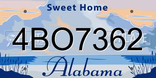 4BO7362 Alabama License Plate
