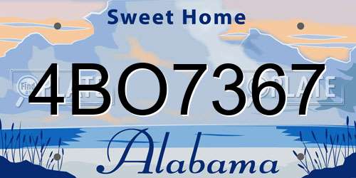 4BO7367 Alabama License Plate