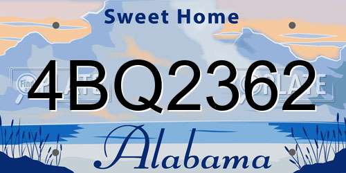 4BQ2362 Alabama License Plate