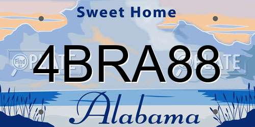 4BRA88 Alabama License Plate
