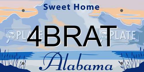 4BRAT Alabama License Plate