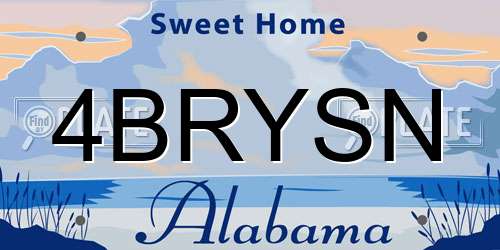 4BRYSN Alabama License Plate