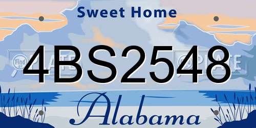 4BS2548 Alabama License Plate