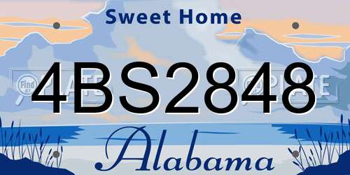 4BS2848 Alabama License Plate