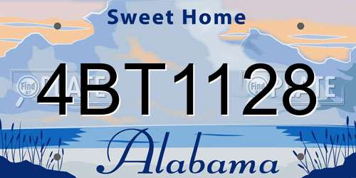 4BT1128 Alabama License Plate